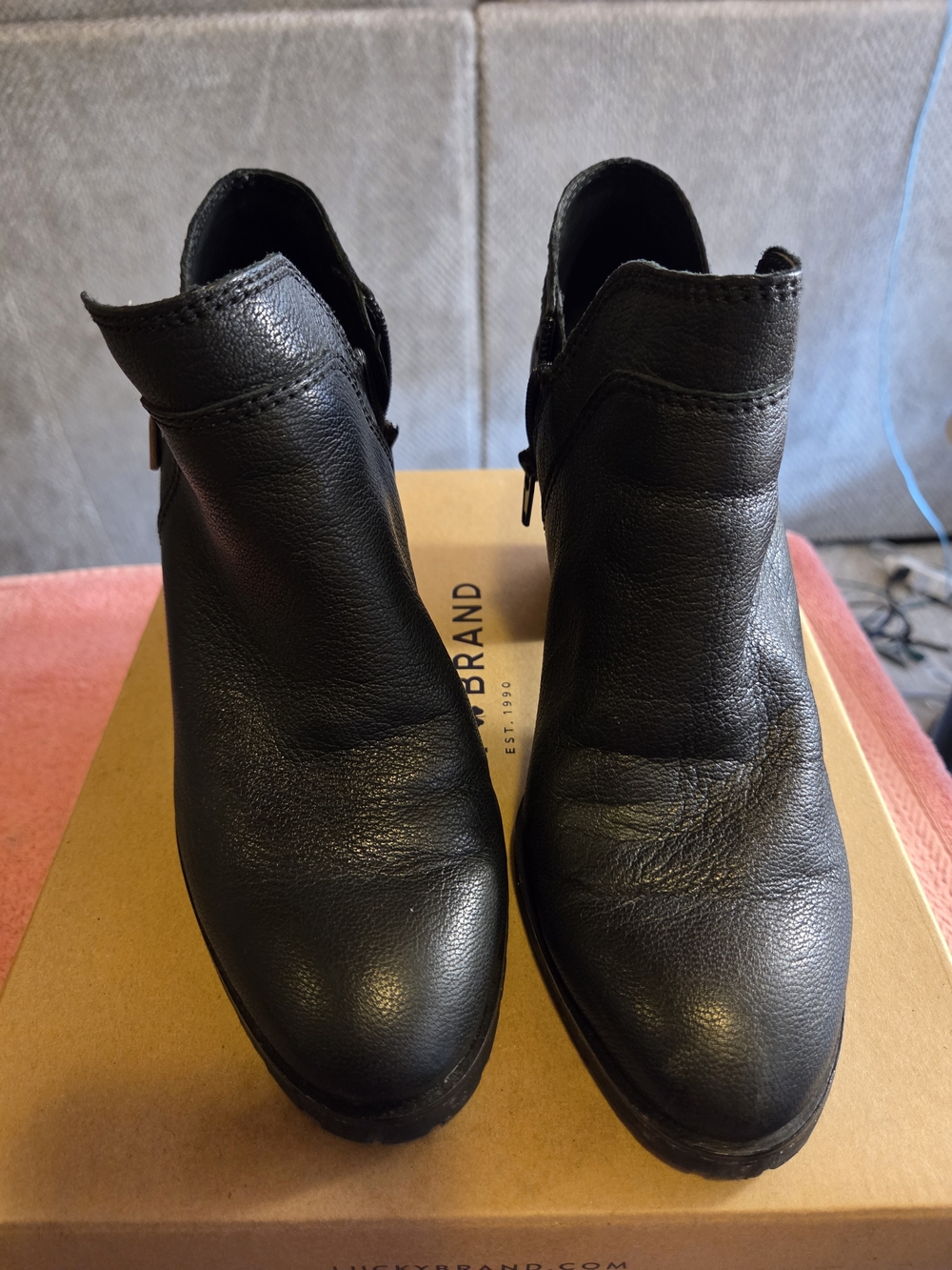 Lucky Brand Black Leather Ankle Booties